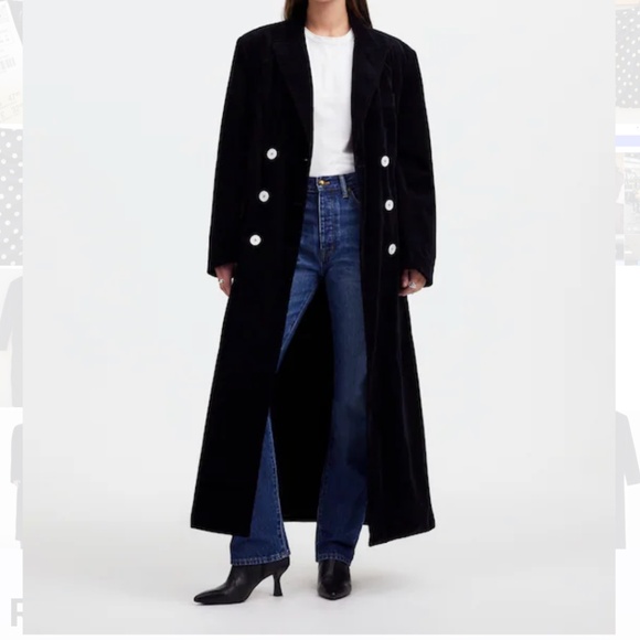 Madewell Jackets & Blazers - BRAND NEW Alexa Chung for Madewell Black Corduroy Oversized Long Coat  in Size 2